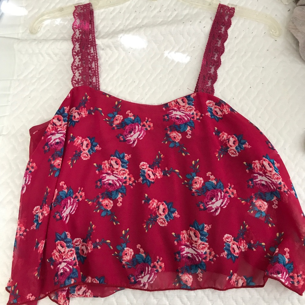 Floral cropped tank